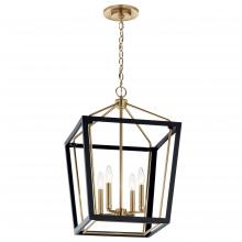 Kichler 52619CPZBK - Delvin 24 Inch 4 Light Pendant with Clear Glass in Champagne Bronze and Black