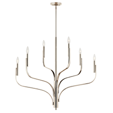 Kichler 52673PN - Livadia 36.25 Inch 6 Light Chandelier in Polished Nickel