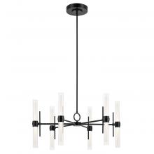 Kichler 52752BKLED - Riven 33 Inch LED 12 Light Chandelier with Clear Fluted Glass in Black
