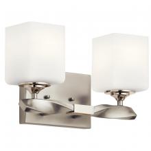 Kichler 55001NI - Marette 13.5 " 2 Light Vanity Light with Satin Etched Cased Opal Glass in Brushed Nickel