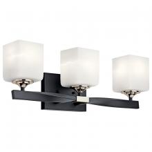 Kichler 55002BK - Marette 22.75" 3 Light Vanity Light with Satin Etched Cased Opal Glass in Black