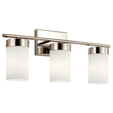 Kichler 55112PN - Ciona 24" 3 Light Vanity Light with Round Ribbed Glass Polished Nickel