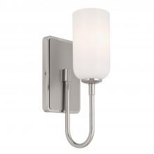 Kichler 55161PN - Solia 13.5 Inch 1 Light Wall Sconce with Opal Glass in Polished Nickel with Stain Nickel