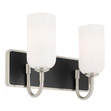 Kichler 55162NI - Solia 14.25 Inch 2 Light Vanity with Opal Glass in Brushed Nickel with Black