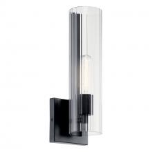 Kichler 55165BK - Jemsa 14 Inch 1 Light Wall Sconce with Clear Fluted Glass in Black