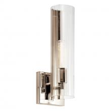 Kichler 55165PN - Jemsa 14 Inch 1 Light Wall Sconce with Clear Fluted Glass in Polished Nickel