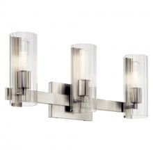 Kichler 55168NI - Jemsa 22.75 Inch 3 Light Vanity with Clear Fluted Glass in Brushed Nickel