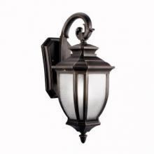 Kichler 9040RZ - Salisbury 19.5" 1 Light Outdoor Wall Light with White Linen Glass in Rubbed Bronze