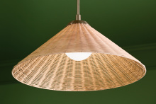 Kichler 52730CPZ - Bekah 24.25" 1 LT Convertible Pendant with Opal Glass and Handwoven Rattan Shade in Champagne Br