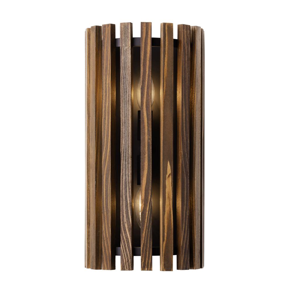 Suratto 2-Lt Sconce - Matte Black/Medium Walnut