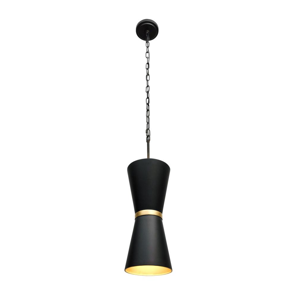 Mad Hatter 2-Lt Pendant - Matte Black/French Gold