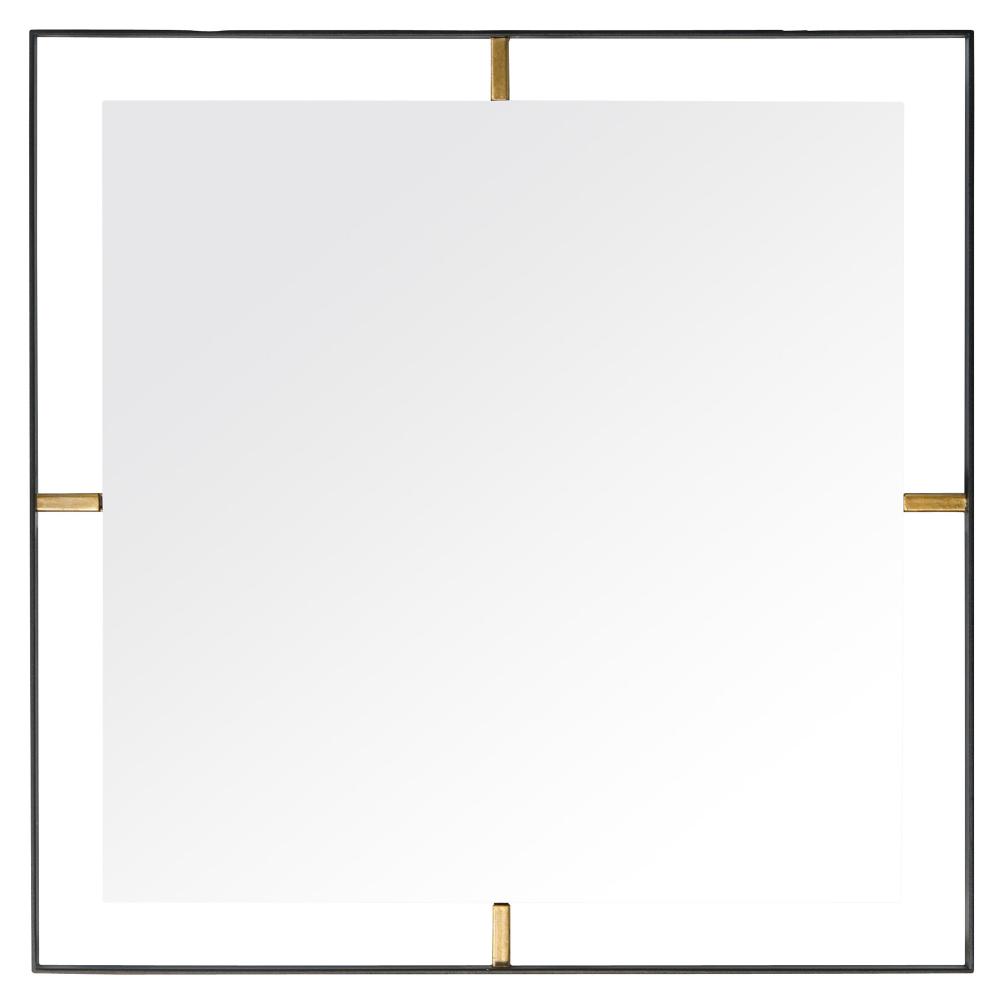Framed 20-In Square Wall Mirror - Black