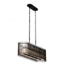 Varaluz 393N05MBFG - Park Row 5-Lt Linear Pendant - Matte Black/French Gold