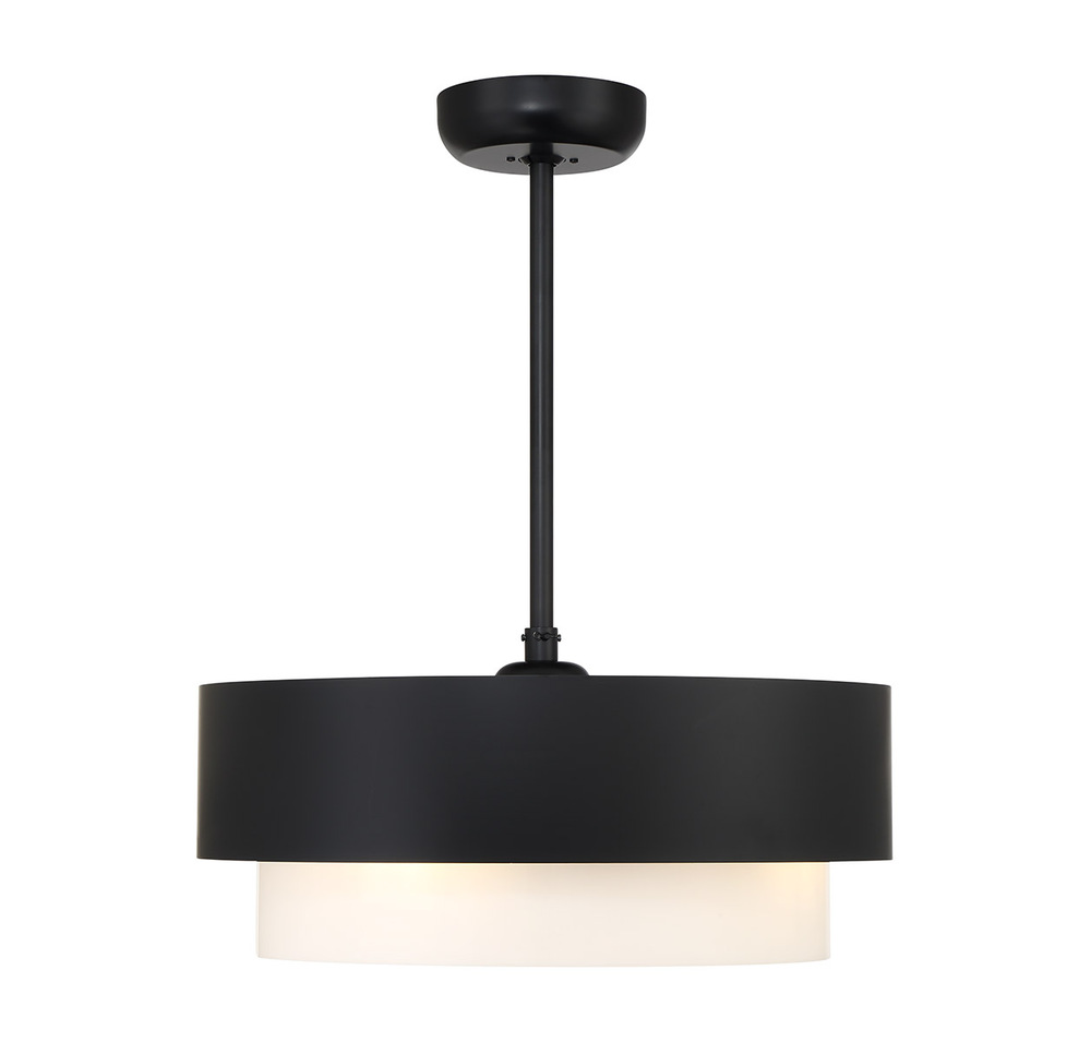 Diana 4-Light Fan D'Lier in Matte Black