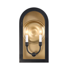 Savoy House 5-411-331 - Grotto 2-Light Outdoor Wall Lantern in Matte Black with Vintage Gold