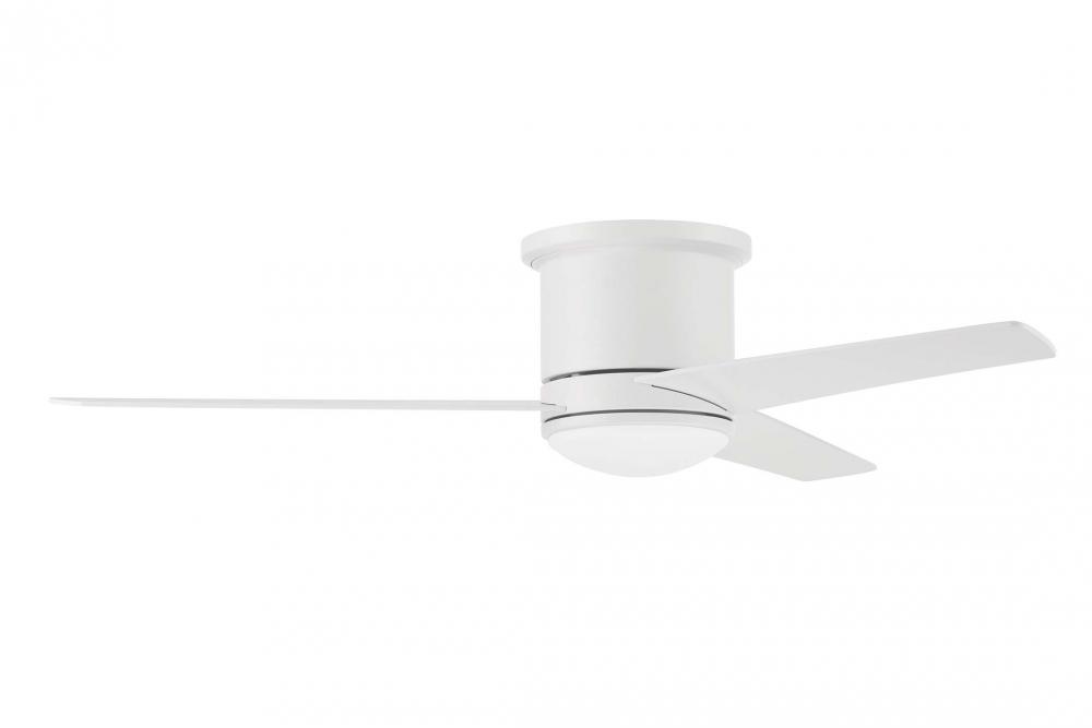 Cole 52" 3-Blade Indoor/Outdoor (Damp) Ceiling Fan in White w/ White/Washed Oak Blades