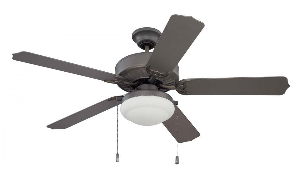 Enduro Plastic 52" 5-Blade Ceiling Fan with Light Kit in Espresso w/ Outdoor Brown Blades