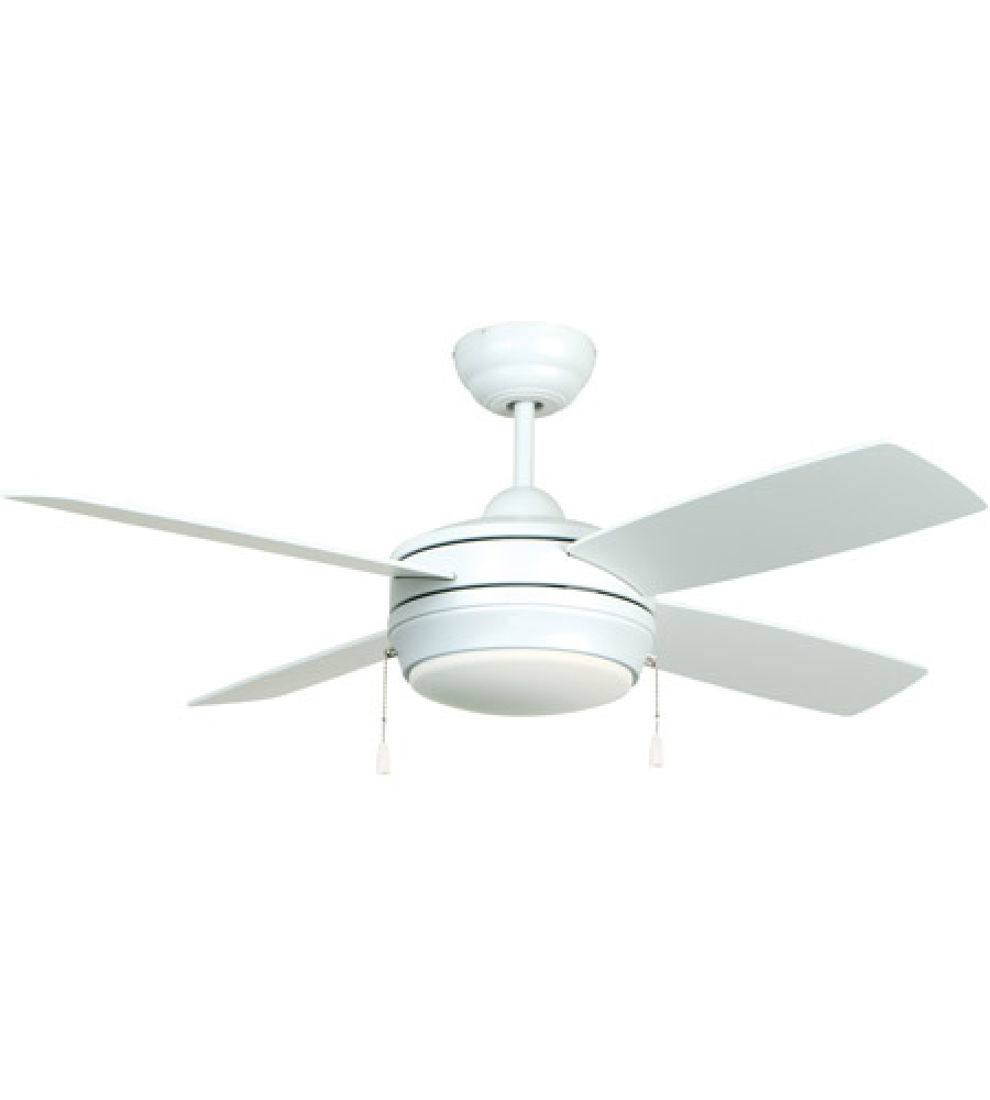 Laval 44" 4-Blade Ceiling Fan in Matte White w/ Matte White Blades; Integrated Light Kit