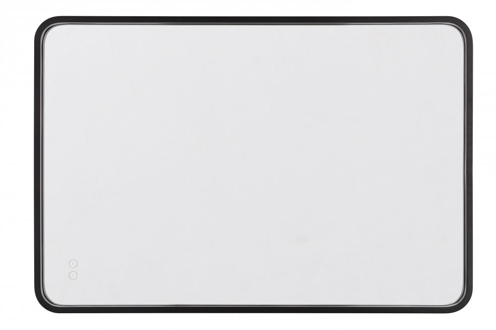 Monica 24"x 36" Framed Rounded Rectangular Edge Lit LED Mirror, Defogger & Dimmer, 3000-5000