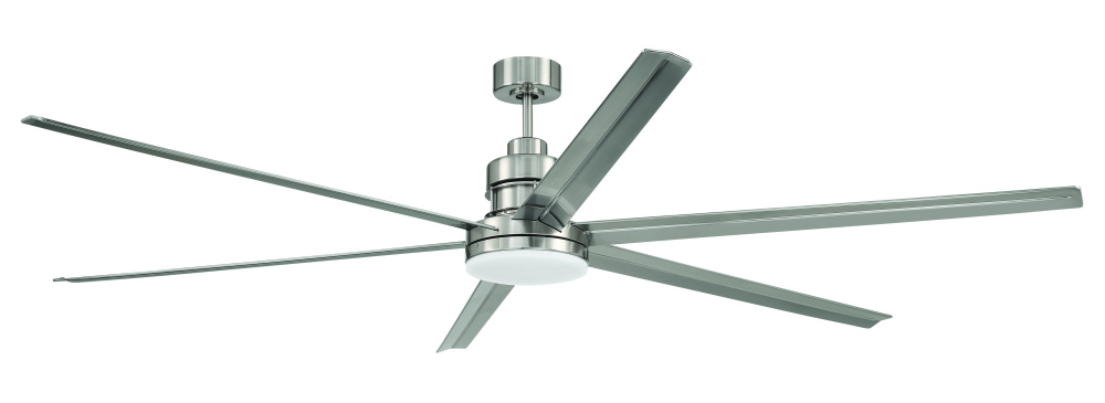 Mondo 80" 6-Blade Ceiling Fan in Brushed Polished Nickel w/ Brushed Nickel Blades