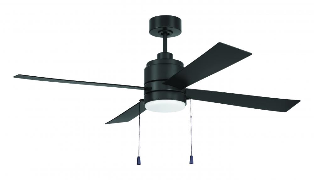 Outdoor McCoy 52" 4-Blade Indoor/Outdoor (Wet) Ceiling Fan w/ Pull Chain in Flat Black