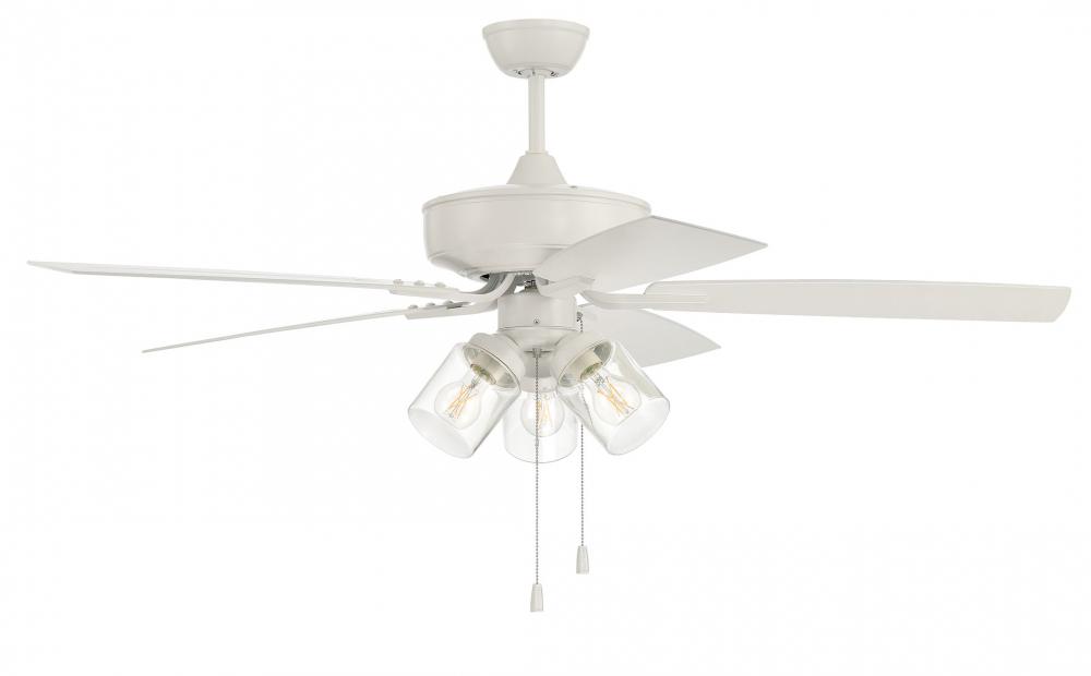 Outdoor Pro Plus 104 52" 5-Blade Indoor/Outdoor (Wet) Ceiling Fan in White w/ Matte White Blades