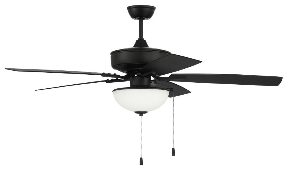 Outdoor Pro Plus 211 52" 5-Blade Indoor/Outdoor (Wet) Ceiling Fan in Flat Black w/ Flat Black Bl