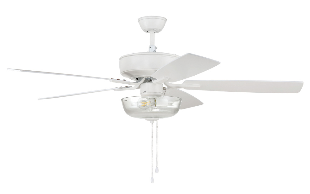 52" Pro Plus 101 in White w/ White/Washed Oak Blades