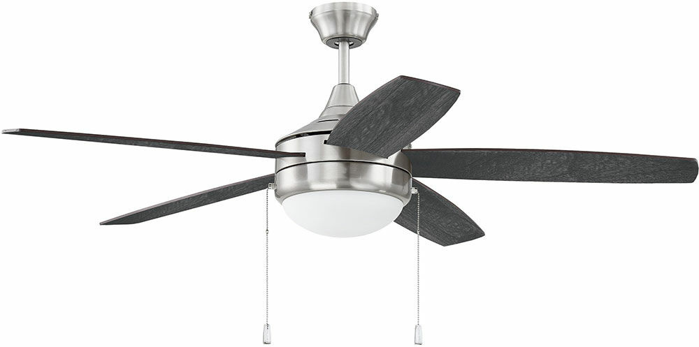 Phaze 5 52" 5-Blade Ceiling Fan in Brushed Polished Nickel w/ Brushed Nickel/Greywood Blades