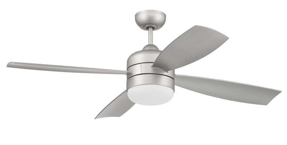 Sebastion 52" 4-Blade Indoor/Outdoor (Wet) Ceiling Fan in Painted Nickel w/ Painted Nickel Blade