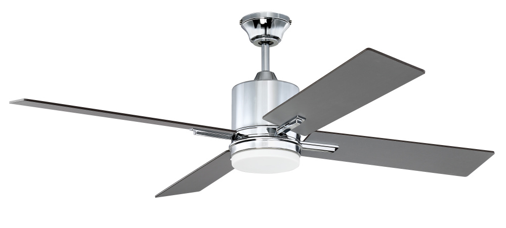 Teana 52" 4-Blade Ceiling Fan in Chrome w/ Brushed Nickel/Walnut Blades
