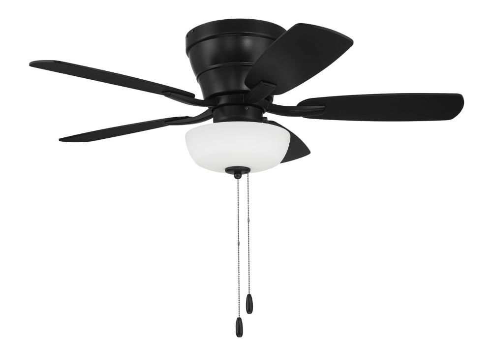 Wheeler 42" 5-Blade 2-Light Bowl Ceiling Fan in Flat Black w/ Flat Black/Greywood Blades