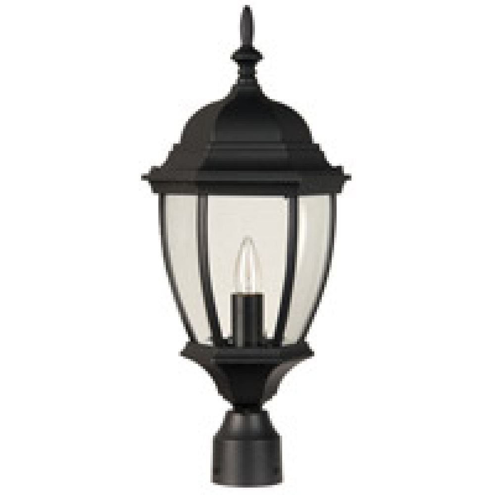Bent Glass Cast 1 Light Outdoor Post Mount in Textured Black
