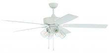 Craftmade OS104W5 - Outdoor Super Pro 104 60" 5-Blade Indoor/Outdoor (Wet) Ceiling Fan in White w/ Flat Black Blades