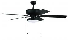 Craftmade P119FB5-52FBGW - Pro Plus 119 52" 5-Blade Ceiling Fan in Flat Black w/ Flat Black/Greywood Blades