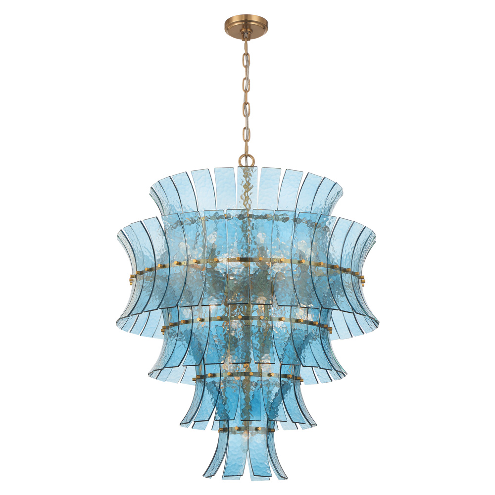 Abigail 21 Light Aged Brass Chandelier