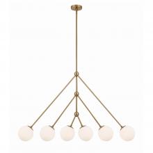 Crystorama OMN-3006-AG - Omni 6 Light Aged Brass Linear Chandelier