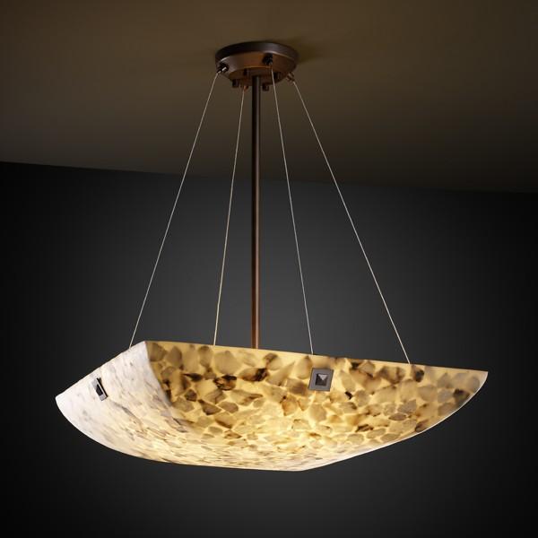 24" LED Pendant Bowl w/ LARGE SQUARE W/ POINT FINIALS