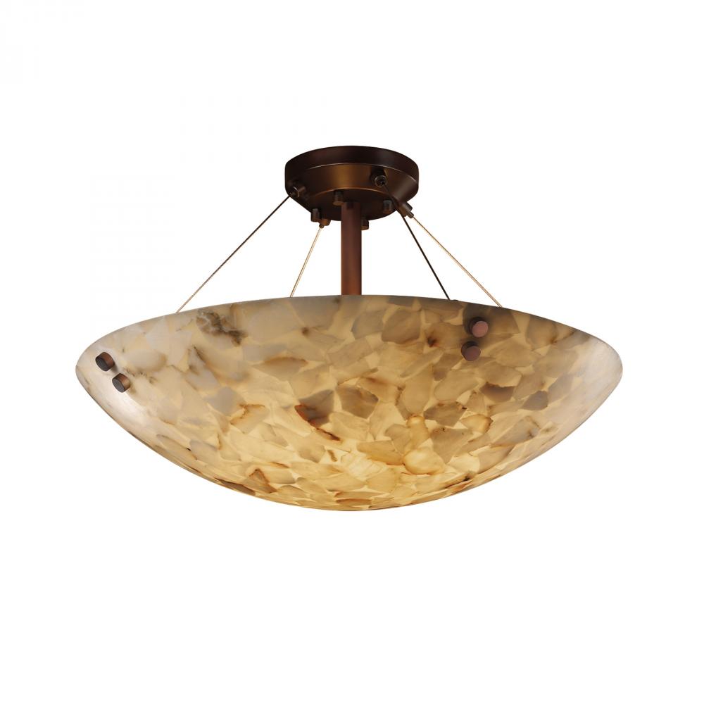 24" LED Semi-Flush Bowl w/ CONCENTRIC SQUARES FINIALS
