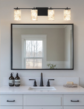 Justice Design Group ALR-8444-15-MBLK - Era 4-Light Bath Bar