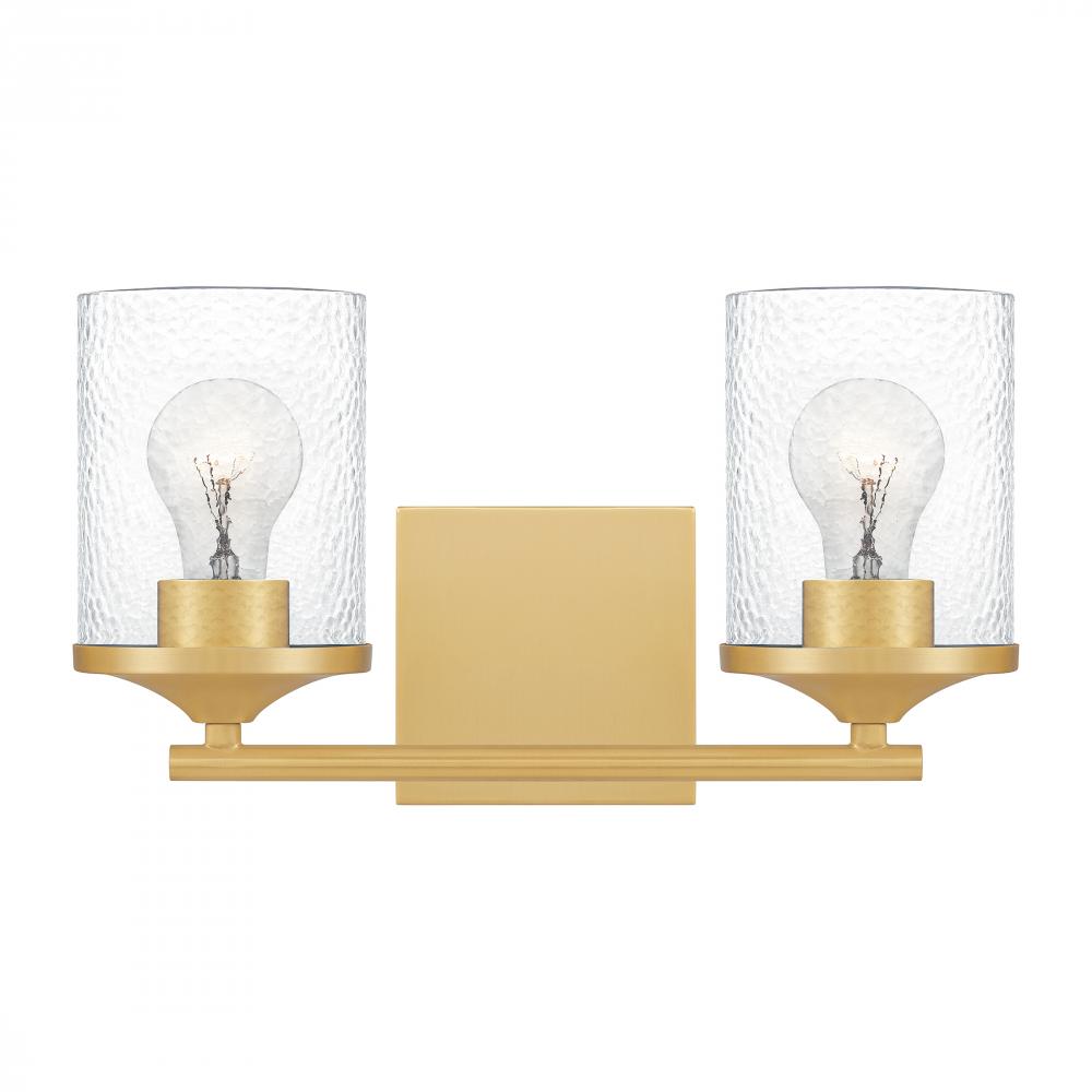 Abner 2-Light Aged Brass Vanity Light