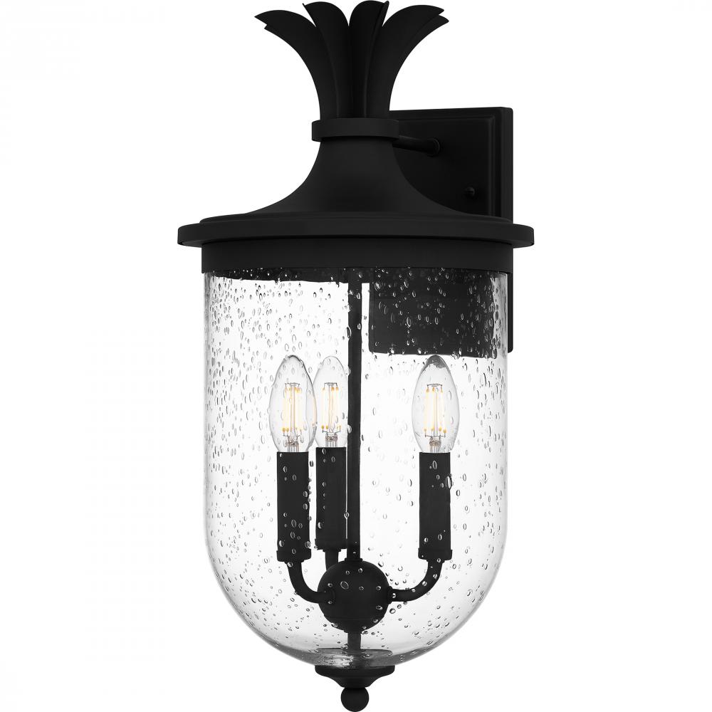 Havana 3-Light Earth Black Outdoor Wall Lantern