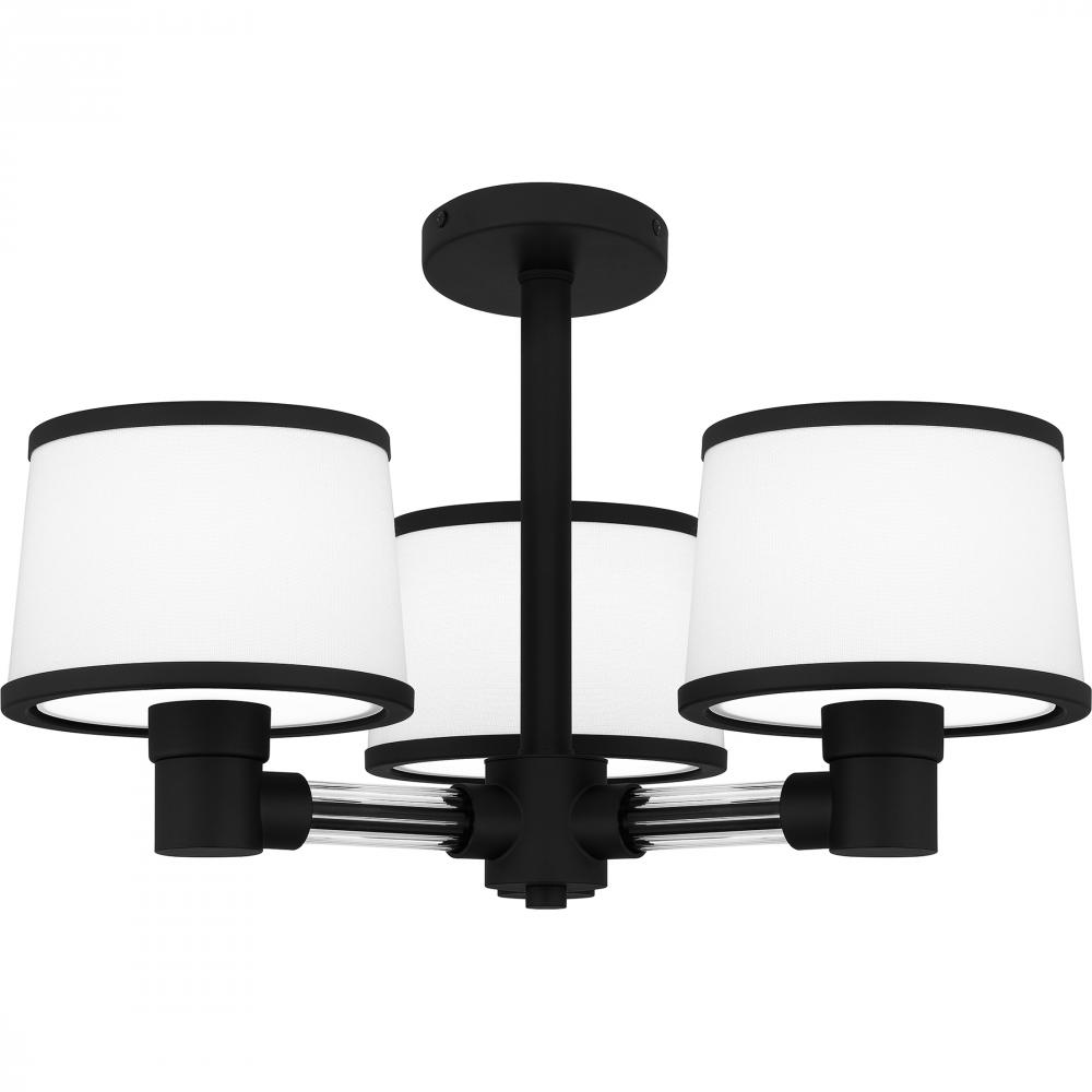 Kylen 3-Light Matte Black Semi-Flush Mount Light