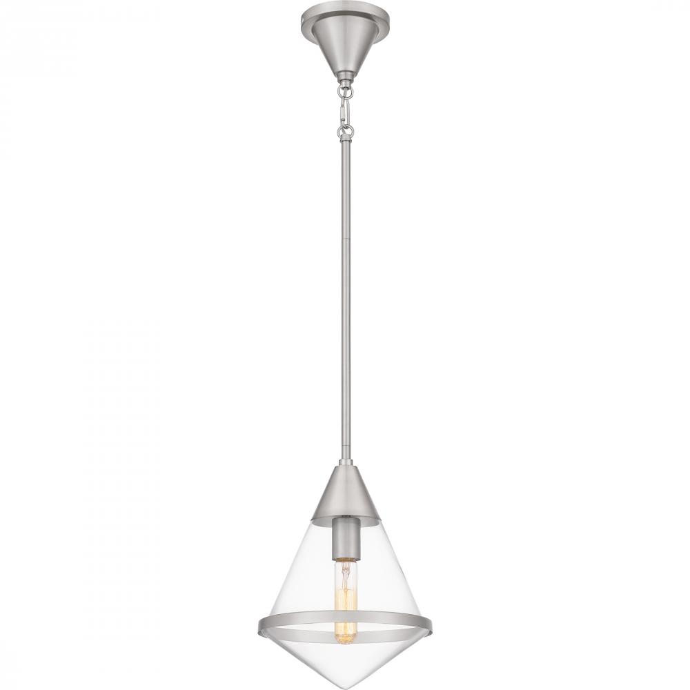 Hidalgo 1-Light Brushed Nickel Mini Pendant Light