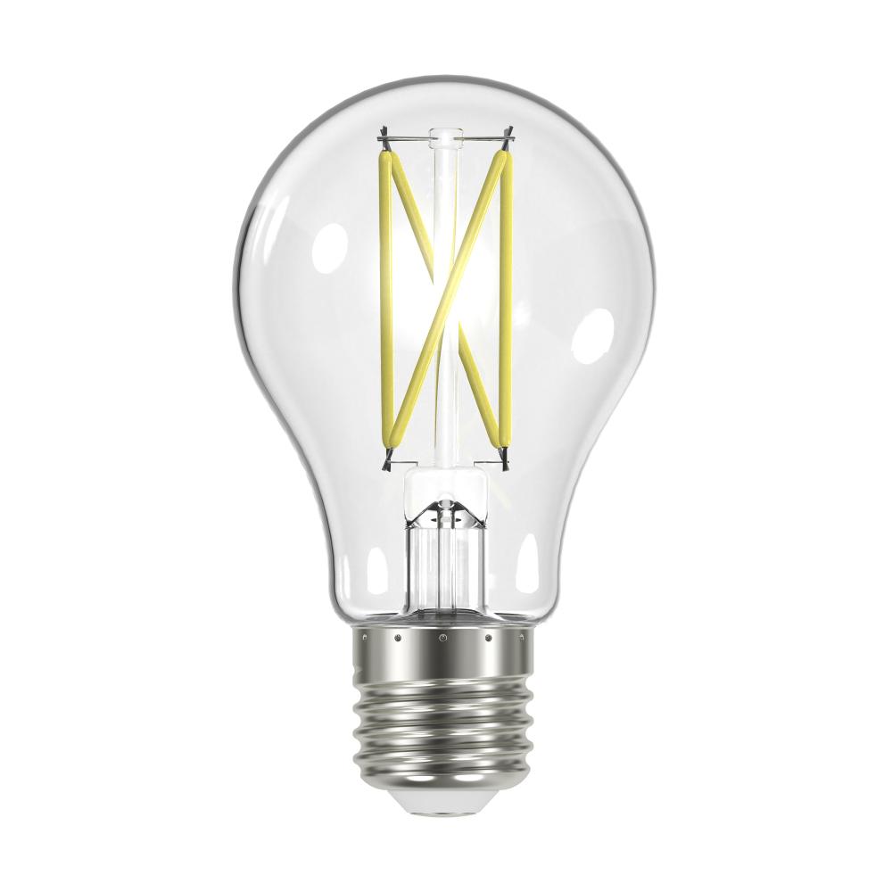 8 Watt A19 LED Filament; Clear; Medium Base; 2700K; 90 CRI; 120 Volt