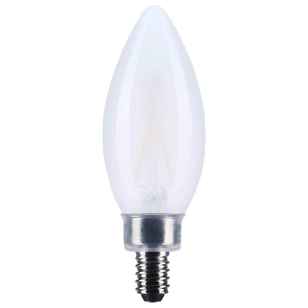 3 Watt B11 LED; Candelabra Base; Frost Finish; 3000K CCT; 120 Volt