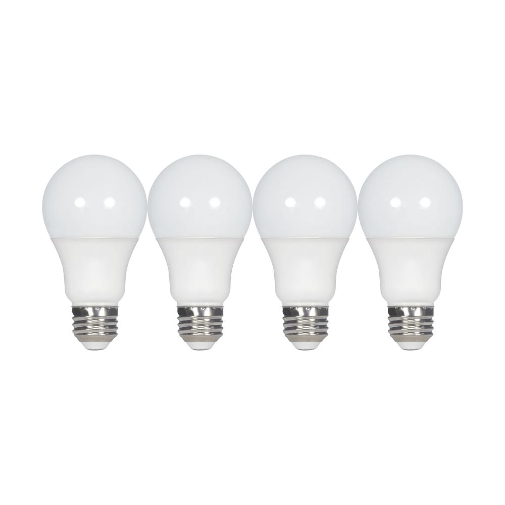 9.5 Watt; A19 LED; Frost; 5000K; Medium base; 220 deg. Beam Angle; 120 Volt; Non-Dimmable; 4-Pack