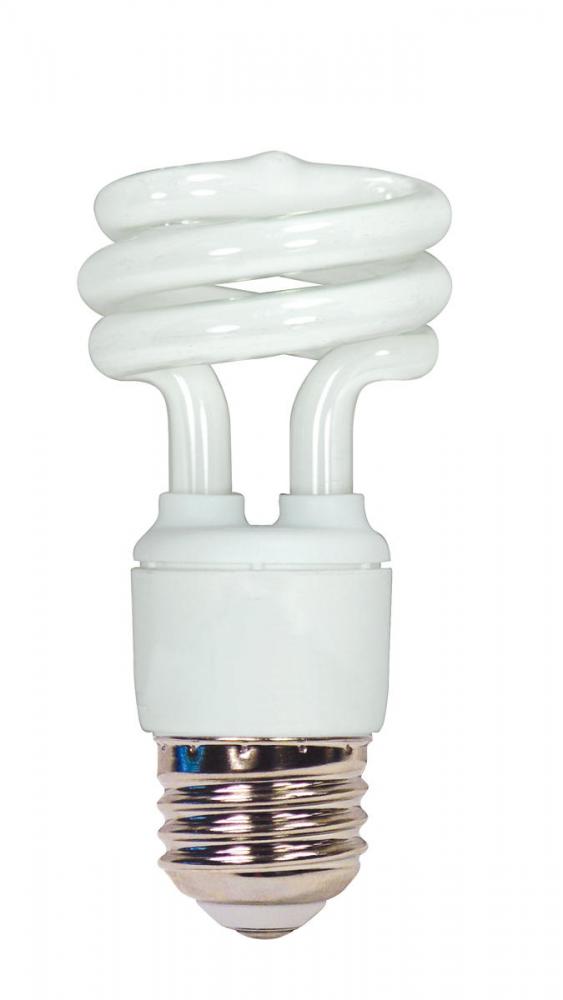 11 Watt; Mini Spiral Compact Fluorescent; 2700K; 82 CRI; Medium base; 120 Volt; Shatter Proof