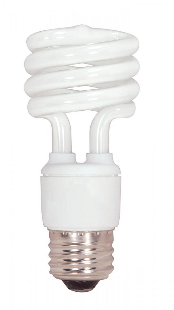 13 Watt; Mini Spiral Compact Fluorescent; 2700K; 82 CRI; Medium base; 120 Volt; Shatter Proof