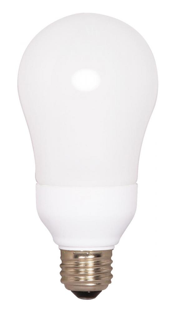 15 Watt; A19 Compact Fluorescent; 5000K; 82 CRI; Medium base; 120 Volt; Shatter Proof